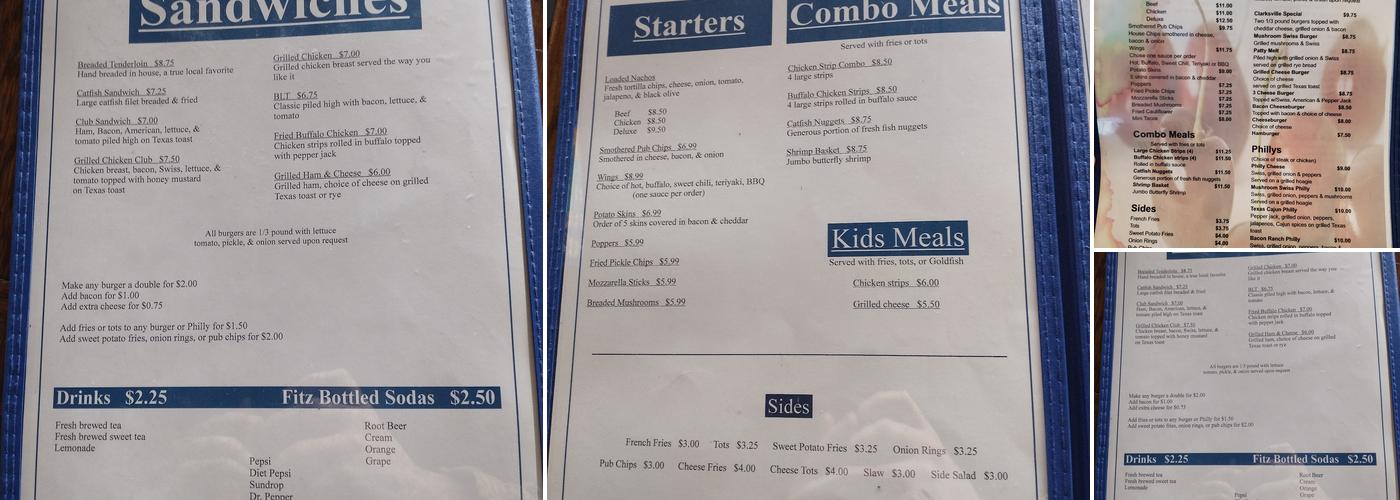 Cherry's Bar & Grill Menu