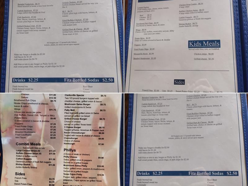 Cherry's Bar & Grill Menu