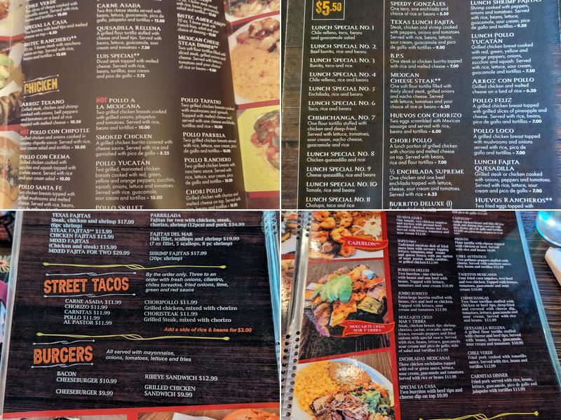 El Molcajete Mexican Grill Menu