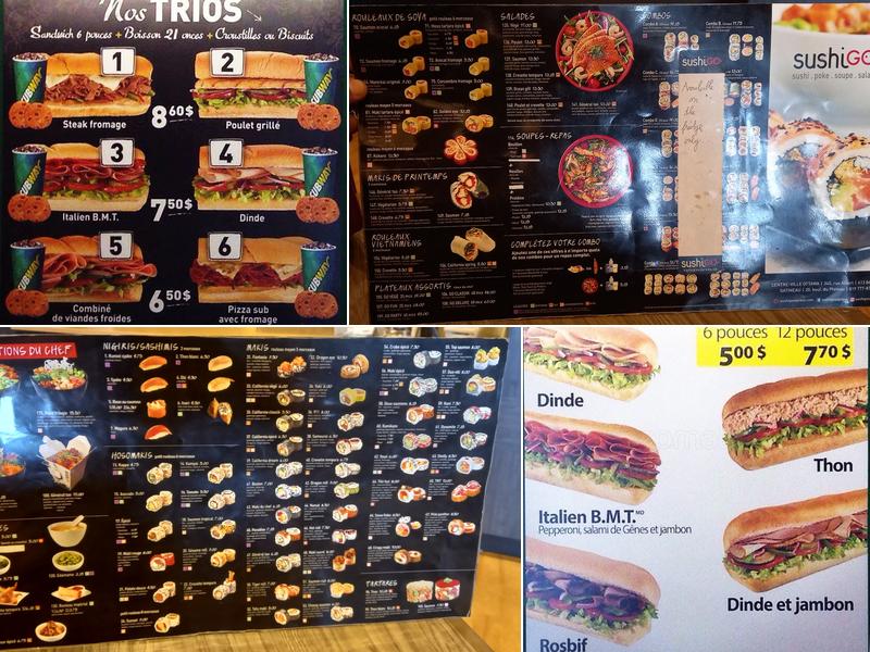 Subway Menu