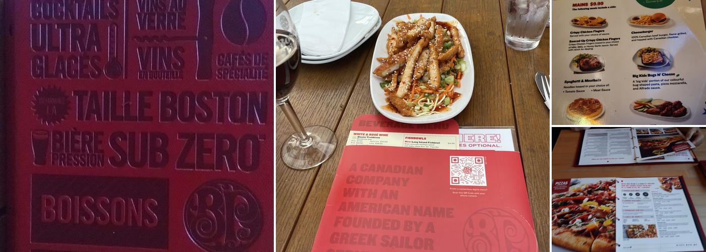 Boston Pizza Menu