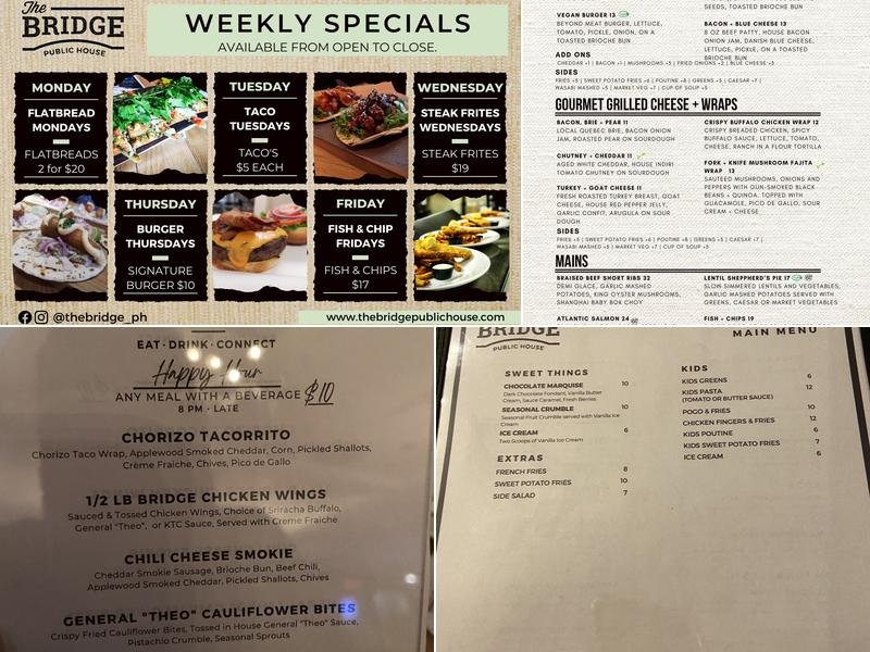 The Bridge Public House Menu