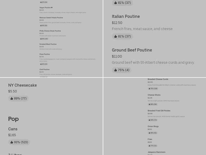 La Poutinerie Menu