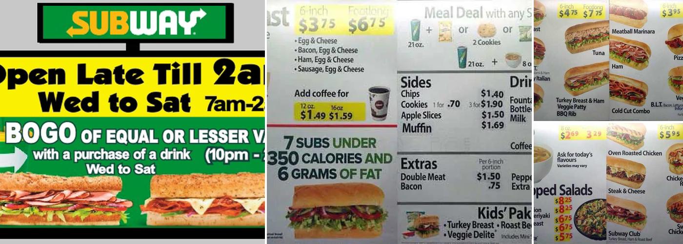 Subway Menu