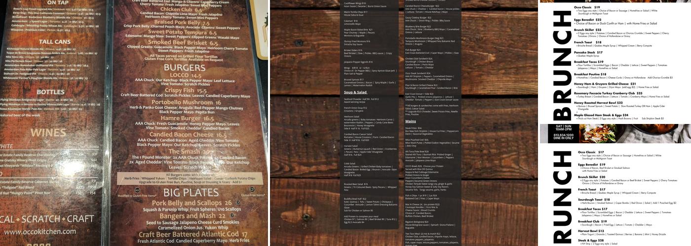Occo Kitchen Menu