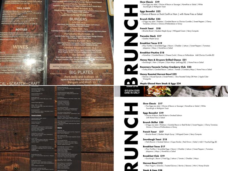 Occo Kitchen Menu