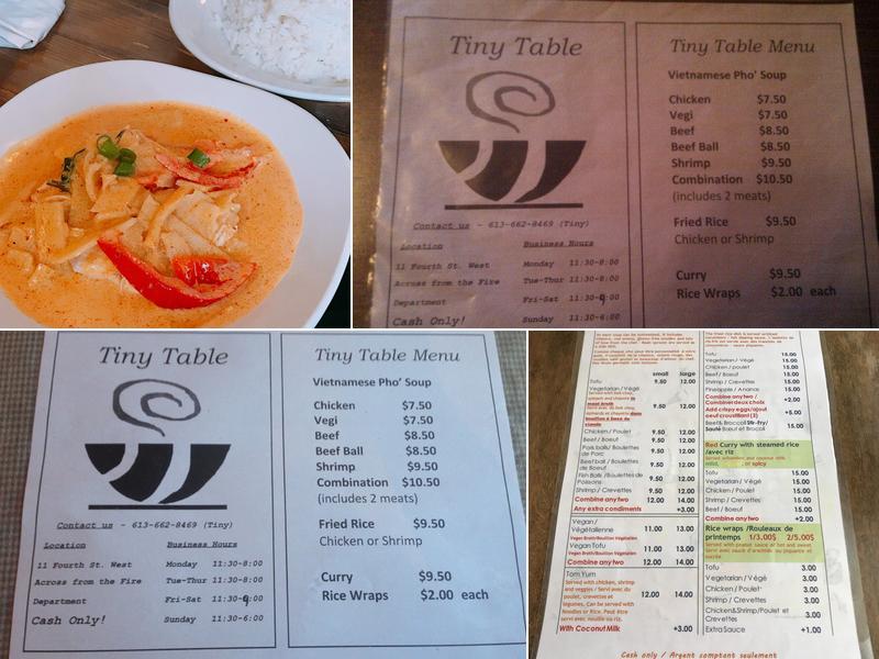 Tiny Table Menu