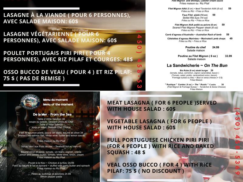 Restaurant Rube Menu