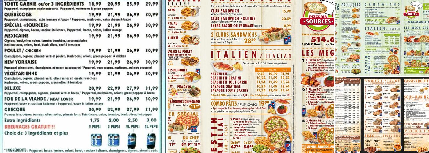 Pizza Des Sources Menu