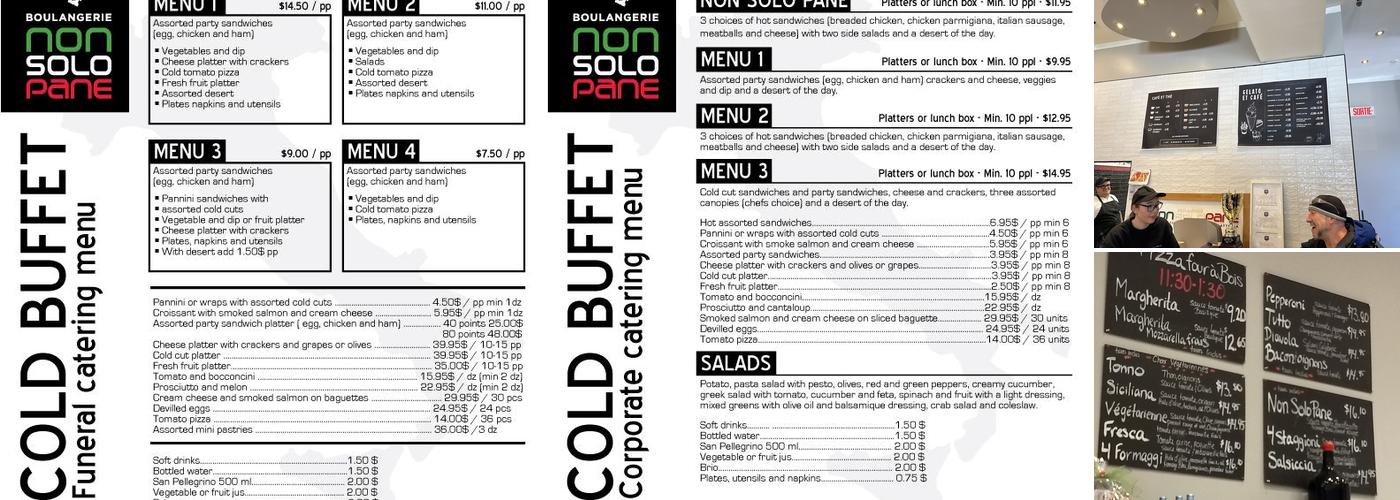 Boulangerie Non Solo Pane Menu