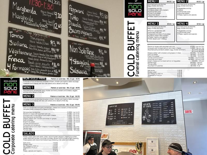 Boulangerie Non Solo Pane Menu