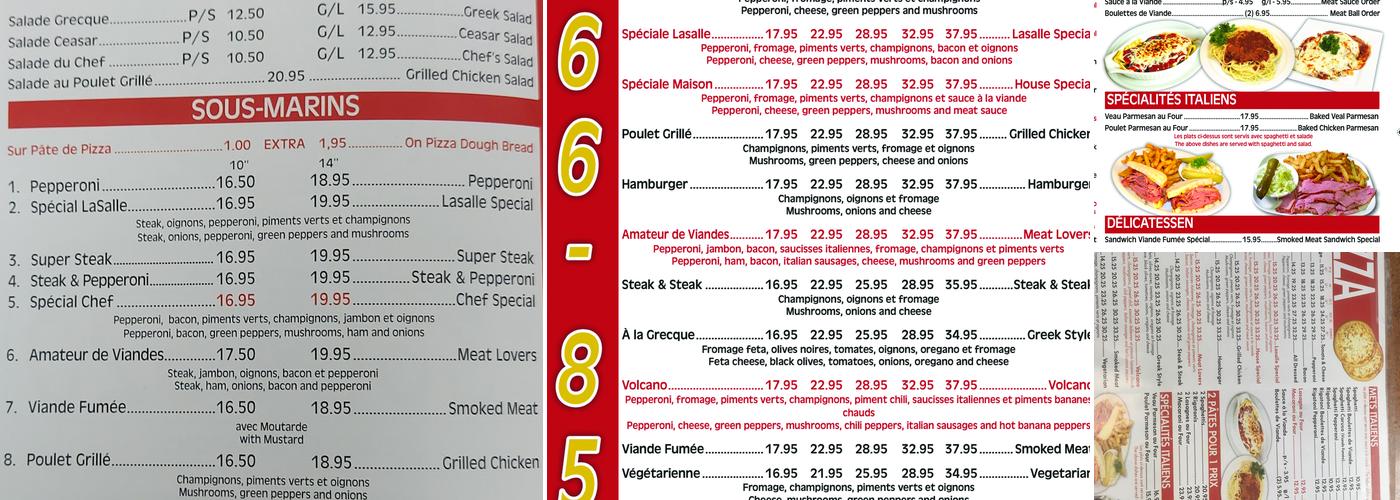 New Lasalle Restaurant Pizzeria Menu