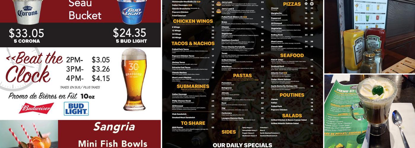 Brasserie des Rapides Menu