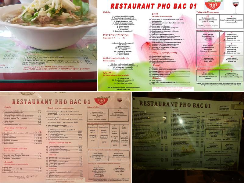Restaurant Pho Bac 01 Menu