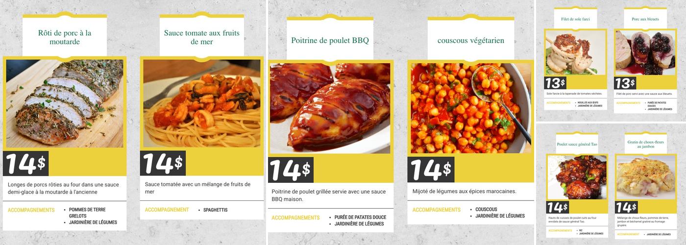 Menu sur le pouce Menu