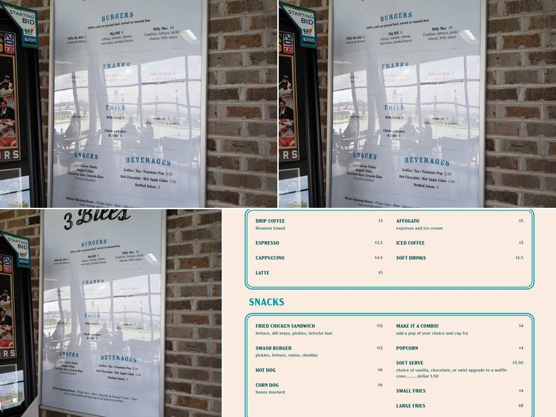 Three Bills Menu