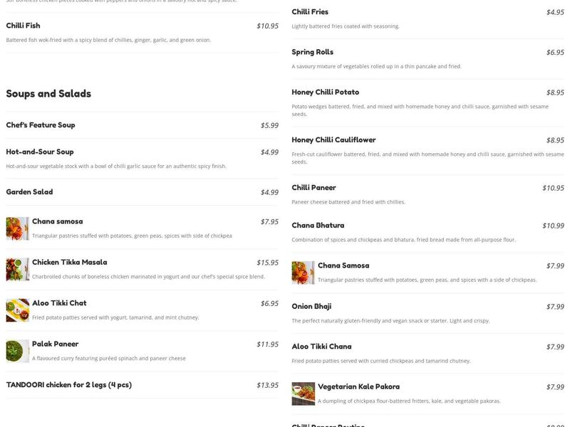 Express curry Hakka & Indian Bistro Menu