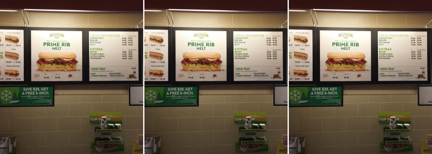 Subway Menu