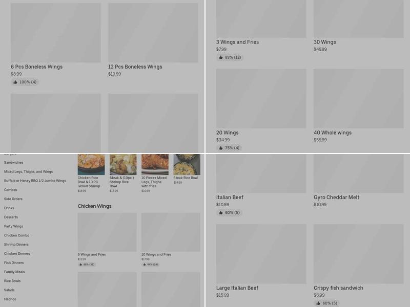 Shrimp Fish & Chicken Menu