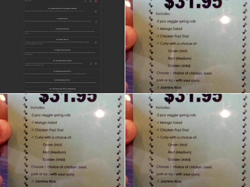 Waterloo Red Ginger Modern Thai + Viet Cuisine Menu