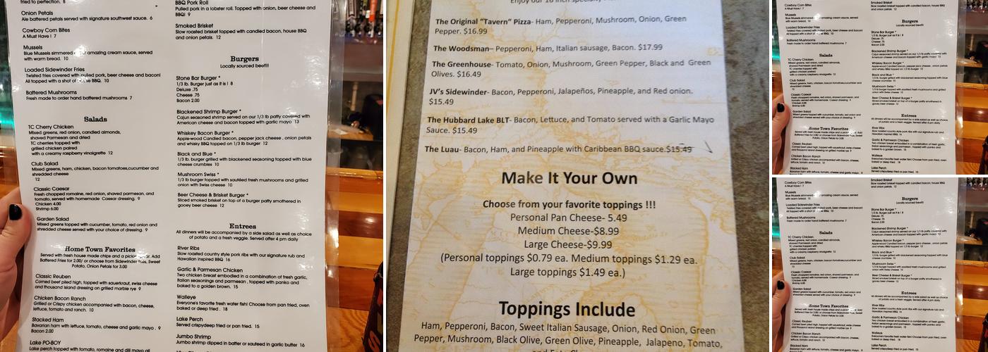 Hubbard Lake Tavern Menu