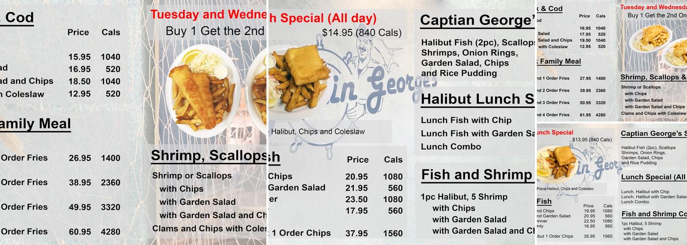 Captain George's Fish & Chips Menu