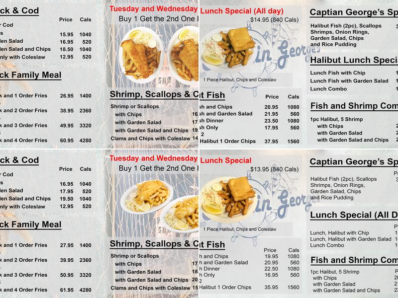 Captain George's Fish & Chips Menu