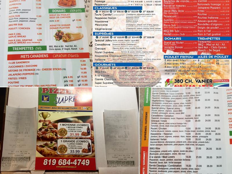 Pizzeria Supreme Menu