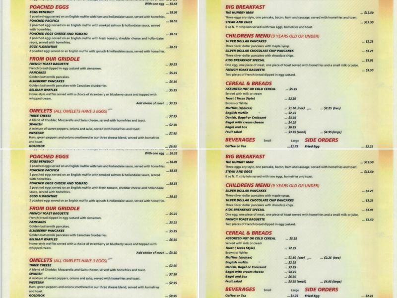 Cafe 1274 Menu