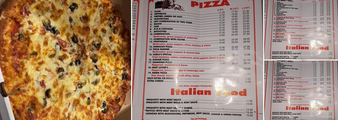 Carlo's Pizzeria Menu