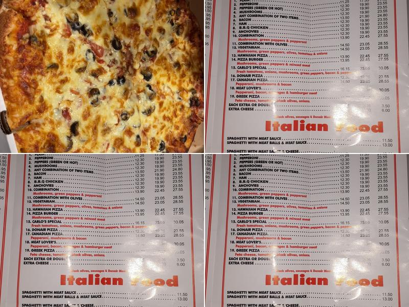 Carlo's Pizzeria Menu