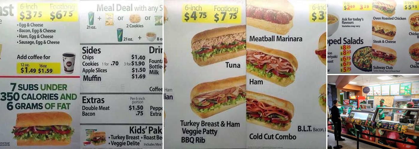 Subway Menu