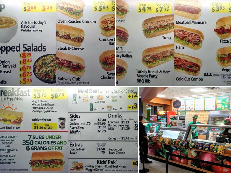 Subway Menu