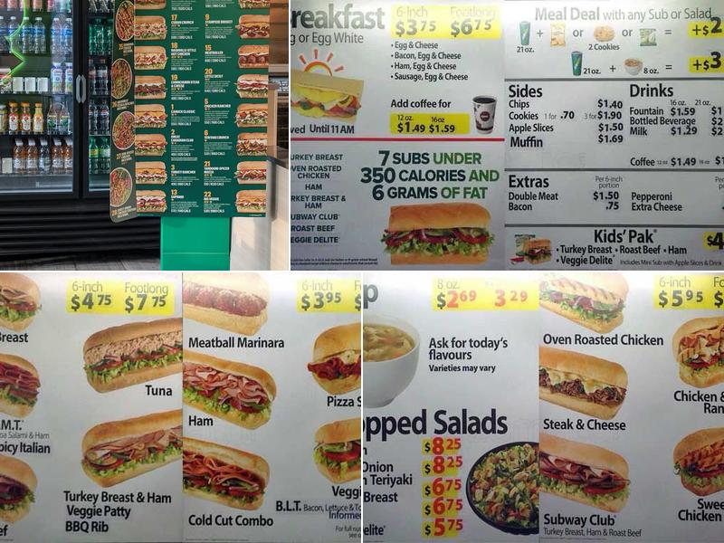Subway Menu