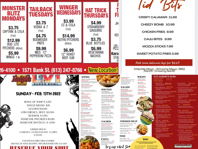Fat Albert's Menu