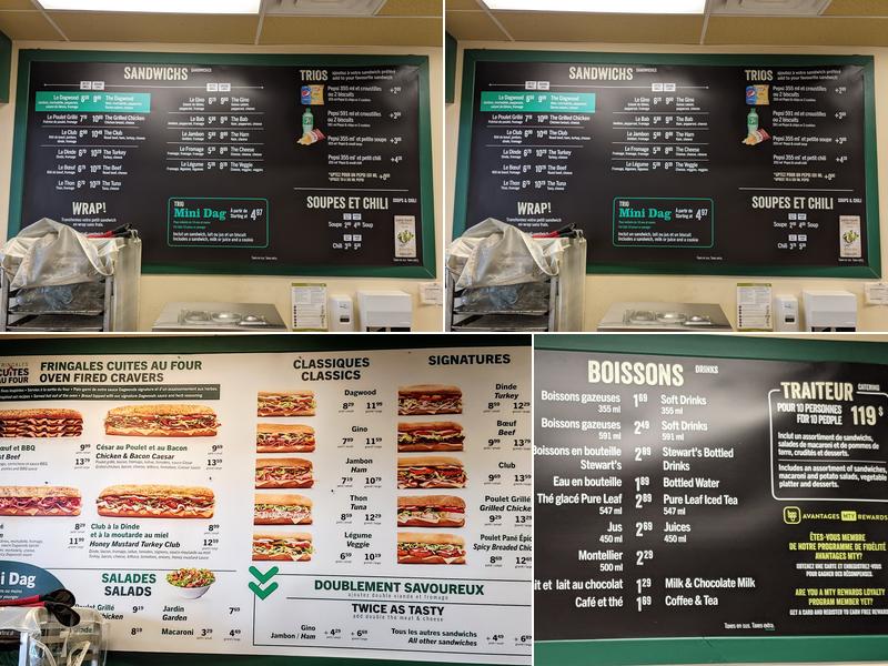 Dagwoods La Sandwicherie Menu