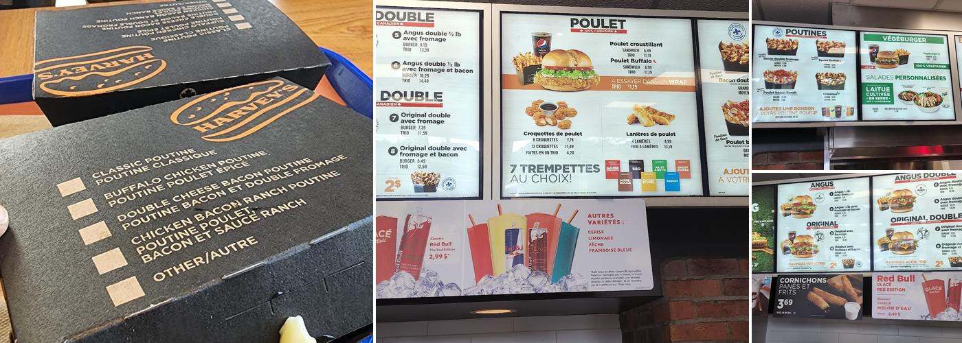 Harvey's Menu
