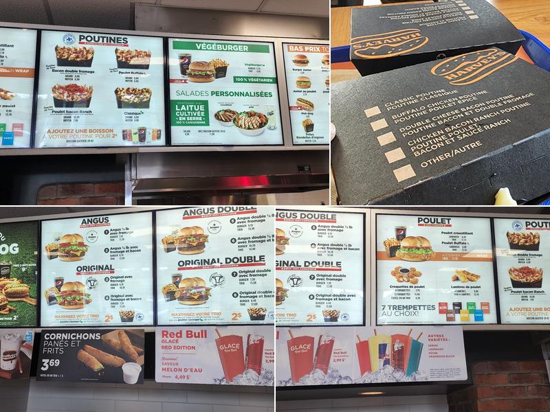Harvey's Menu