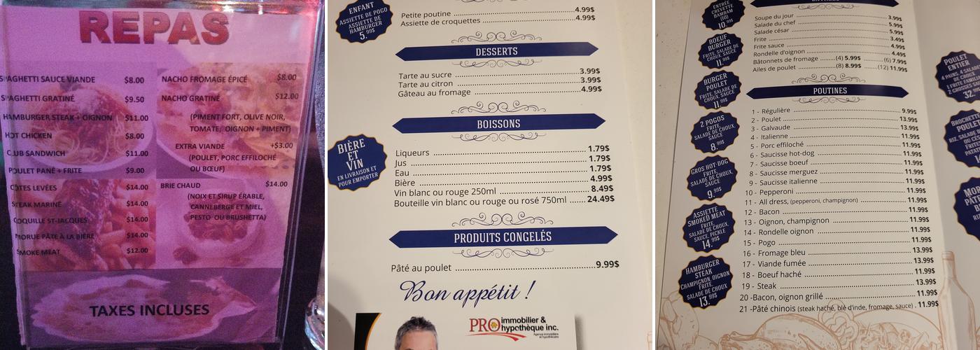 Bistro Chez Marie Menu