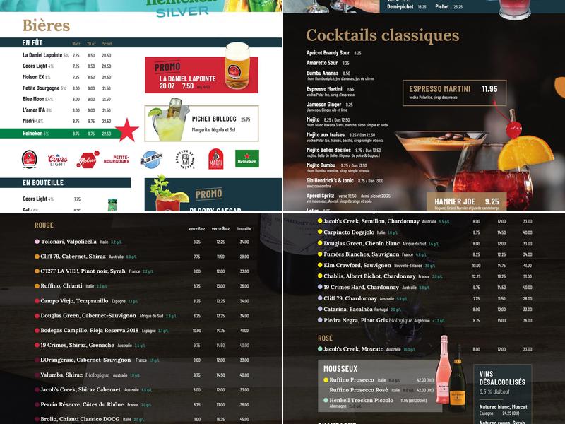Brasserie Daniel Lapointe Granby Menu