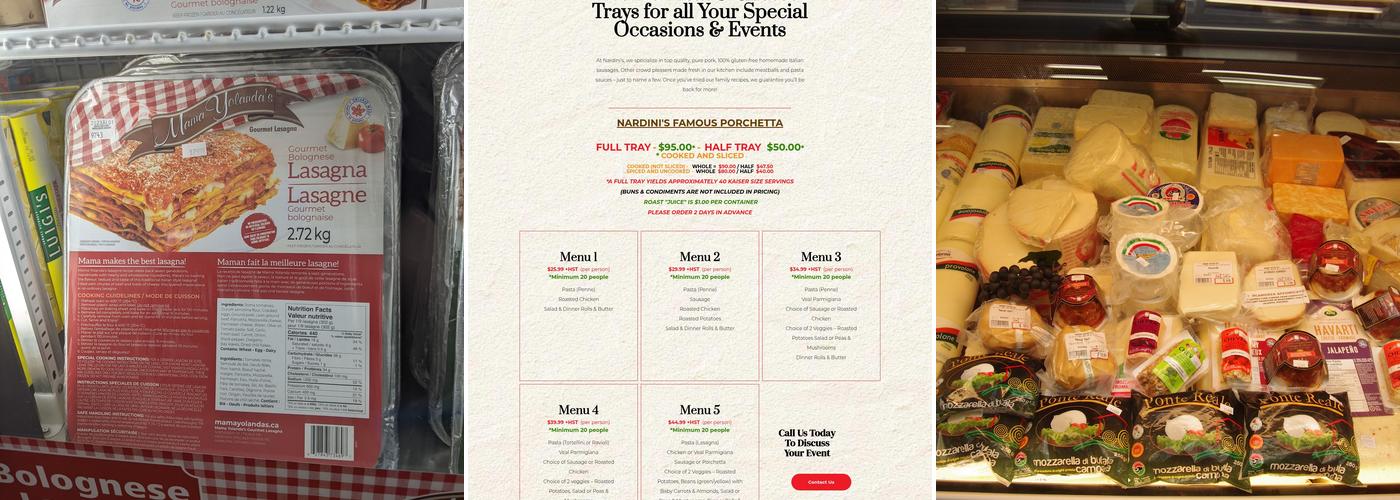 Nardini Specialties Menu