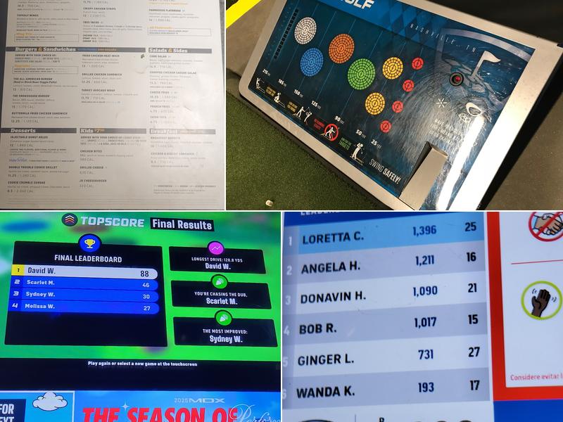 Topgolf Menu
