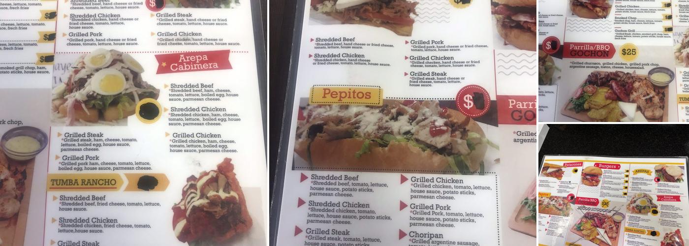 El Gochon Pastelitos Patacones Mandocas Menu