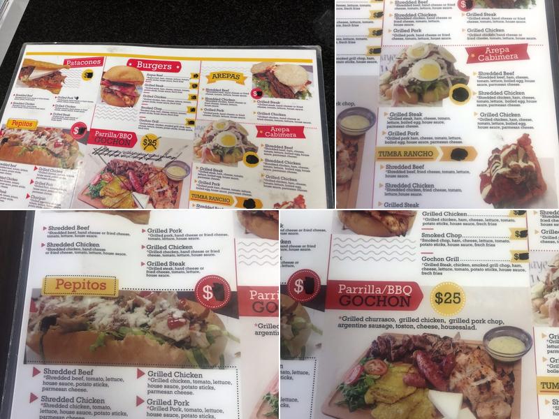 El Gochon Pastelitos Patacones Mandocas Menu