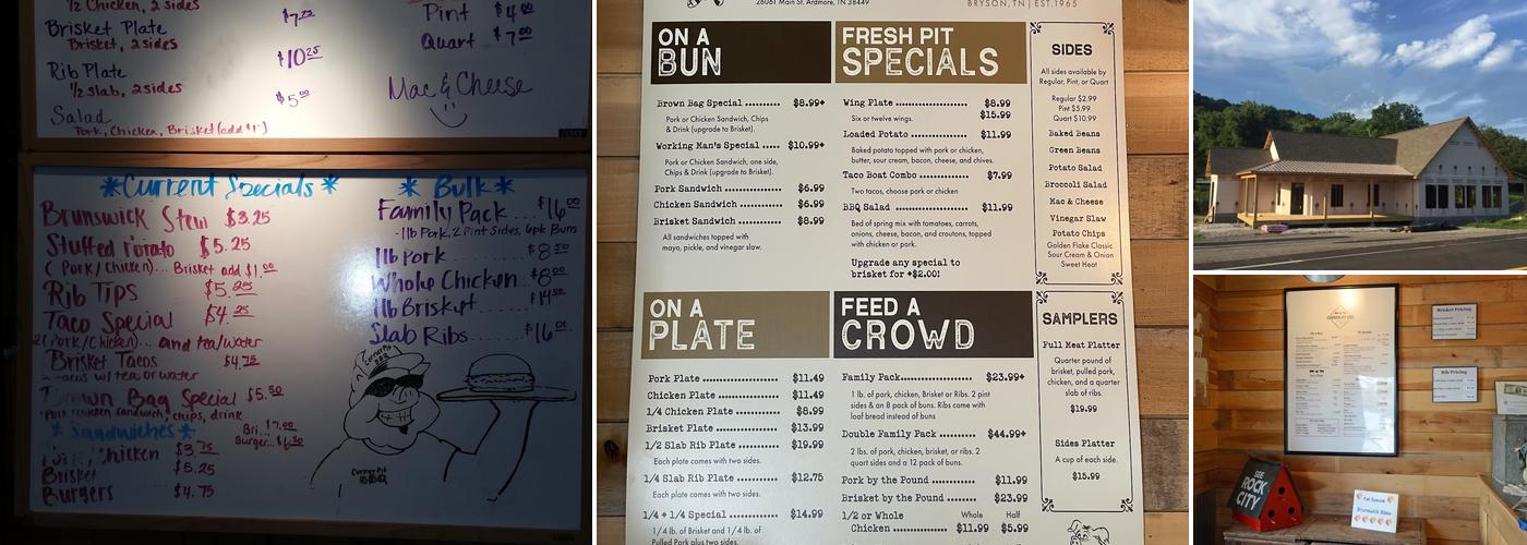 Corner Pit BBQ Menu