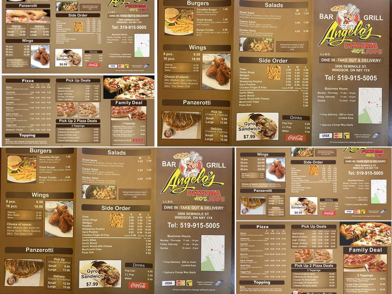 Angelo's Pizzeria Bar & Grill Menu