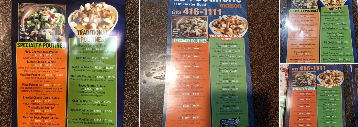 La Poutinerie Menu