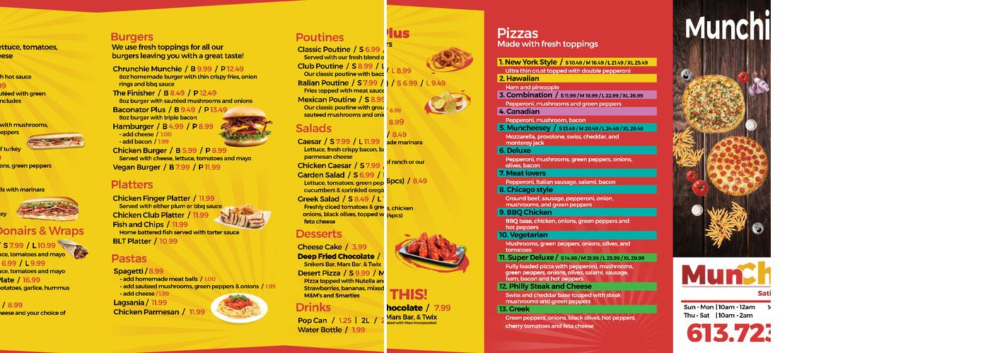 The Greek Flame and Pizza Menu