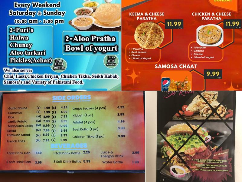 Shawarma De Roza Menu