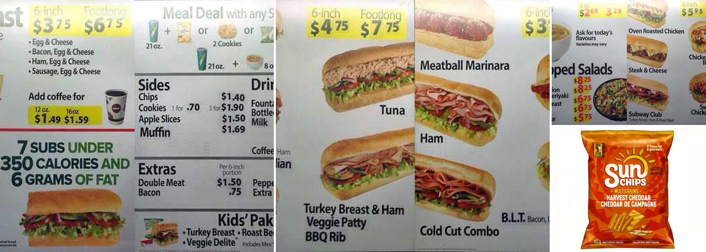 Subway Menu